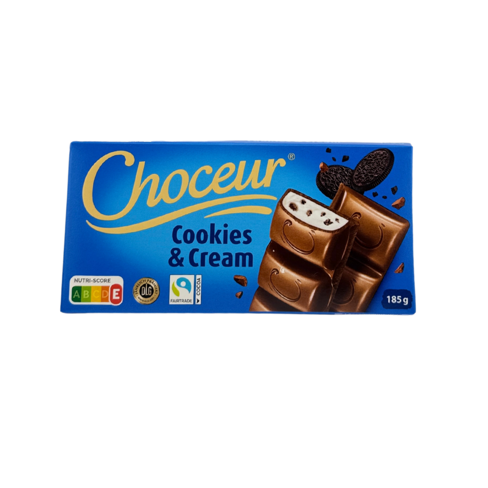 Choceur Cookies & Cream – Mléčná čokoláda s mléčným krémem a kakaovými sušenkami