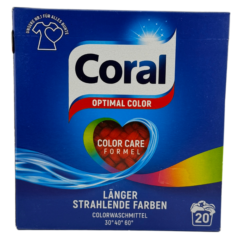 Coral Optimal Color prací prášek na barevné prádlo – 20 dávek (1,2 kg)