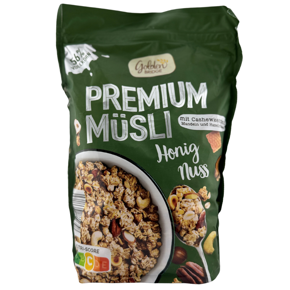 Golden Bridge Premium Müsli zapékané s medem a ořechy 750 g