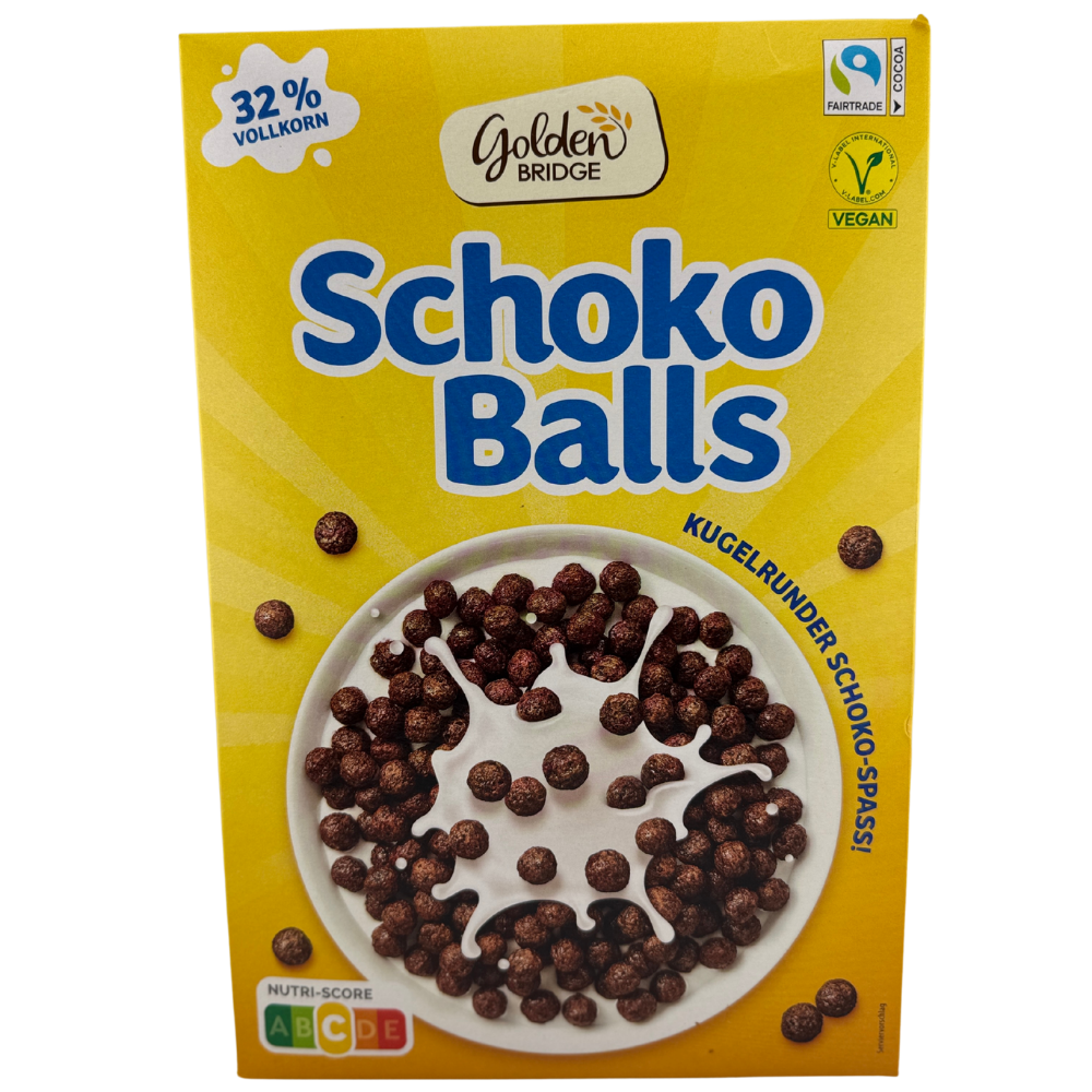Golden Bridge Schoko Balls – čokoládové cereální kuličky 500g