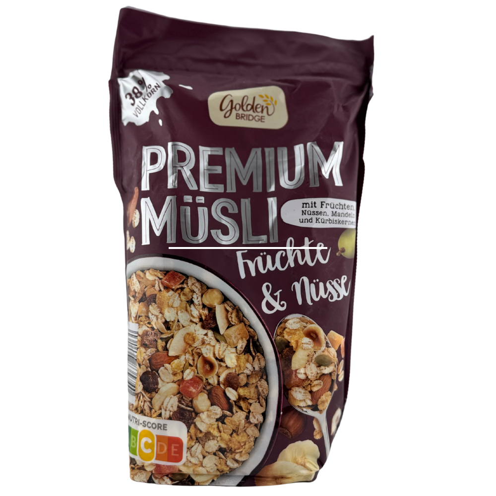 Golden Bridge Premium Müsli s ovocem a ořechy 750 g
