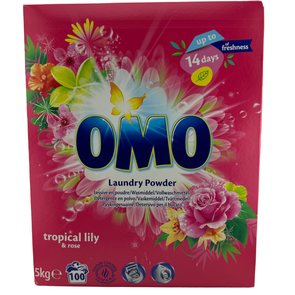 Omo Tropical Lily & Rose – univerzální prací prášek 100 PD