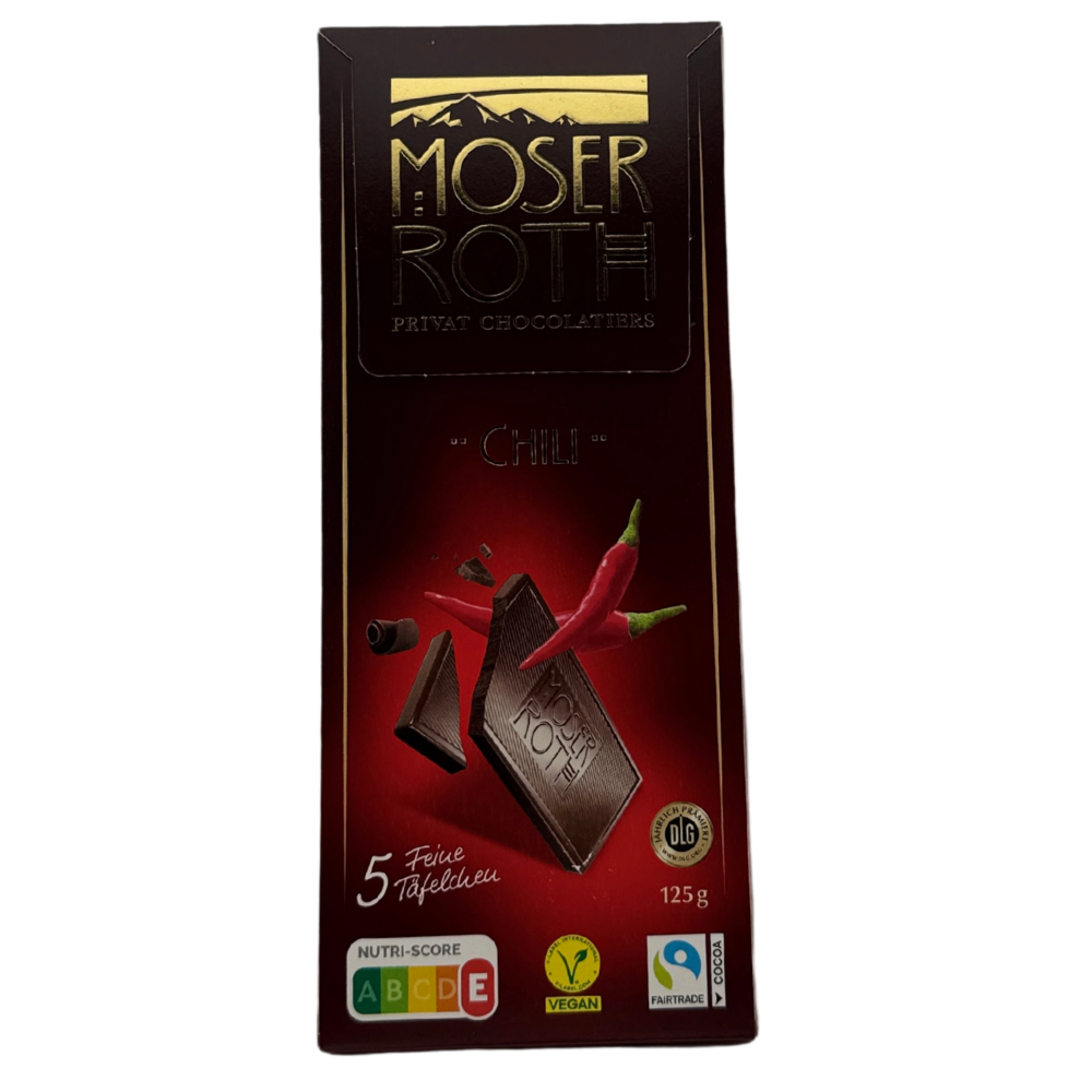 Moser Roth Chilli – Hořká čokoláda s chilli (5 ks)