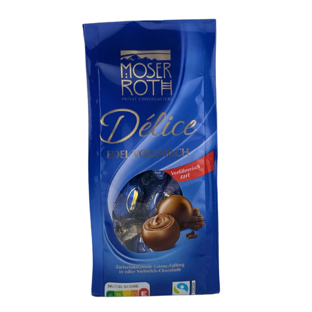Moser Roth Délice – Čokoládové pralinky z ušlechtilé mléčné čokolády